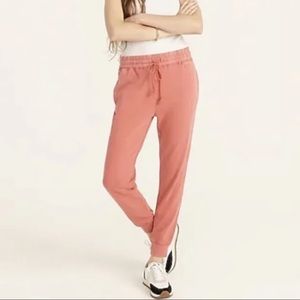 NWT J. Crew Orange Pink Salmon Magic Rinse Relaxed Jogger Pants Small/ Medium